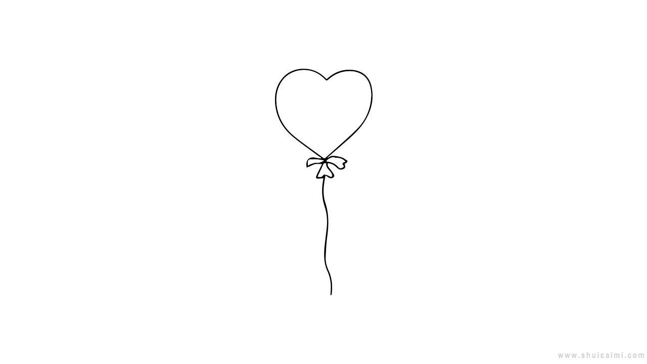爱心气球简笔画怎么画 爱心气球简笔画图片大全