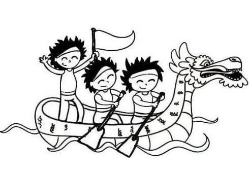 儿童龙舟简笔画图片大全 儿童龙舟简笔画