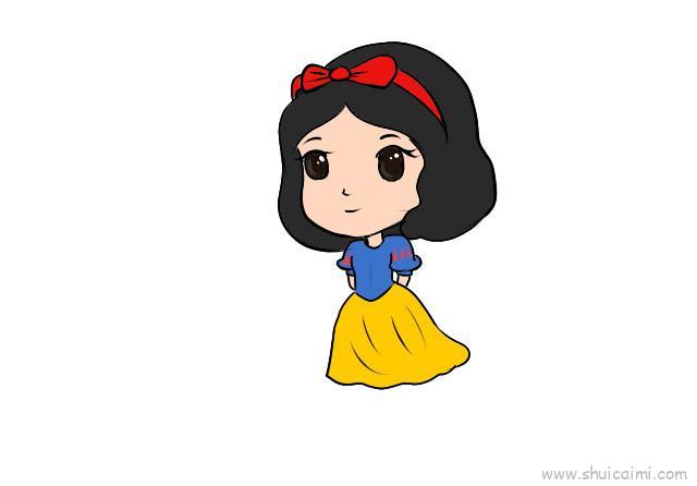 白雪公主儿童画怎么画 白雪公主简笔画顺序