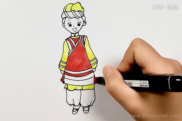 少数民族简笔画怎么画 少数民族简笔画图片大全