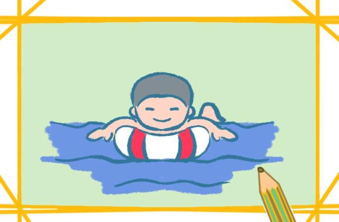 游泳简笔画 游泳简笔画男孩图片