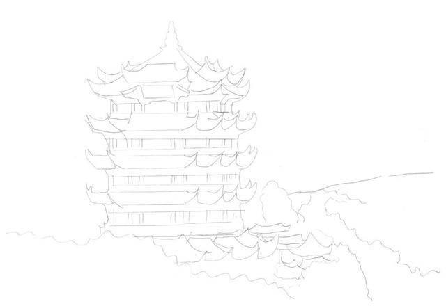 黄鹤楼简笔画 黄鹤楼简笔画小学生