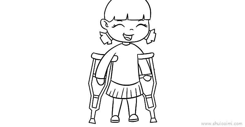 拄拐杖儿童画怎么画 拄拐杖简笔画简单