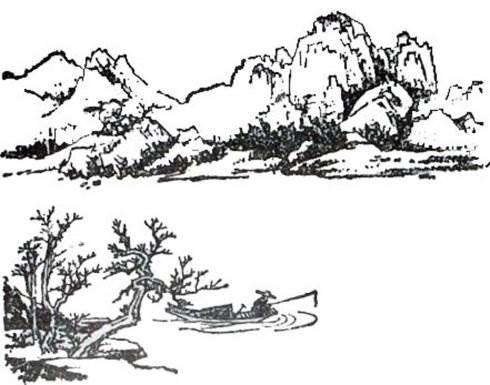 山水画简笔画构图 山水画简笔画画法