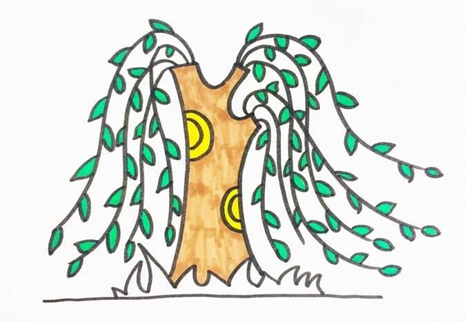 柳树简笔画 柳树简笔画图片带颜色