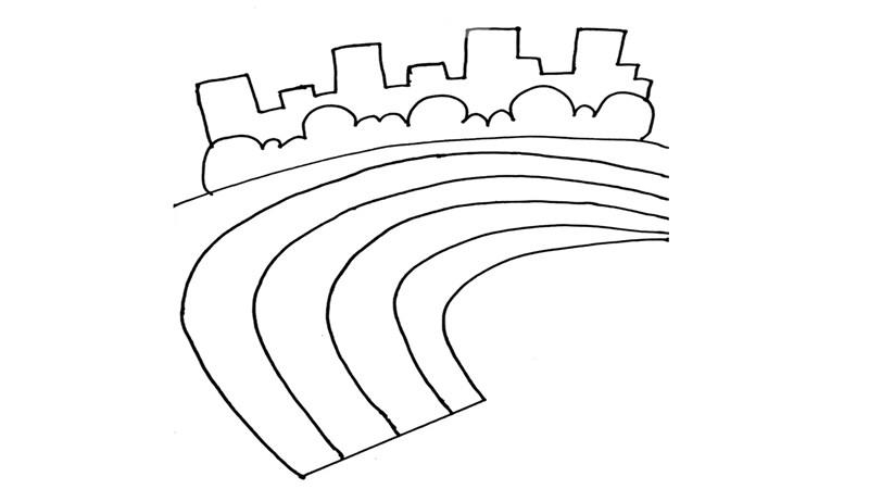 跑道简笔画怎么画 跑道简笔画步骤