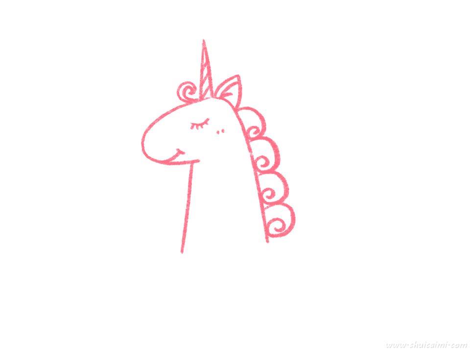 独角兽怎么画 独角兽简笔画图片大全带颜色