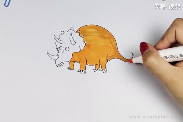 三角龙简笔画怎么画 三角龙简笔画图片