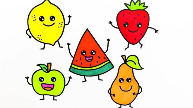 水果简笔画图片大全带颜色 水果简笔画图片大全带颜色蔬菜