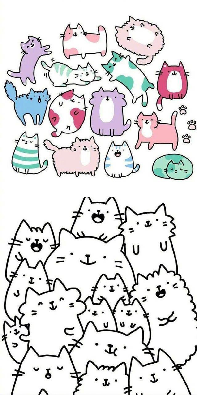 小猫咪简笔画 小猫咪简笔画图片大全