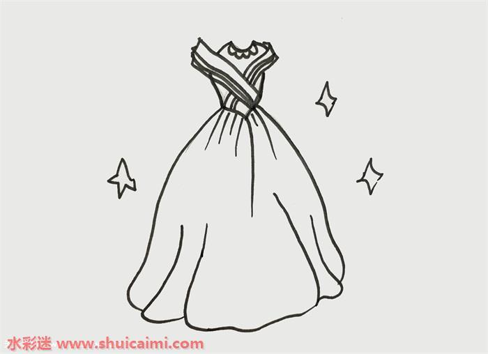芭比公主裙怎么画 芭比公主裙简笔画步骤图