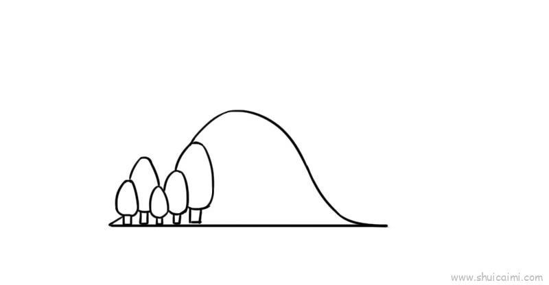 山水风景儿童画怎么画 山水风景简笔画画法