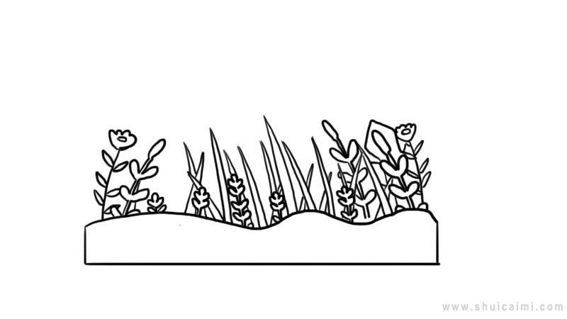 茂密花丛简笔画怎么画 茂密花丛简笔画图片大全