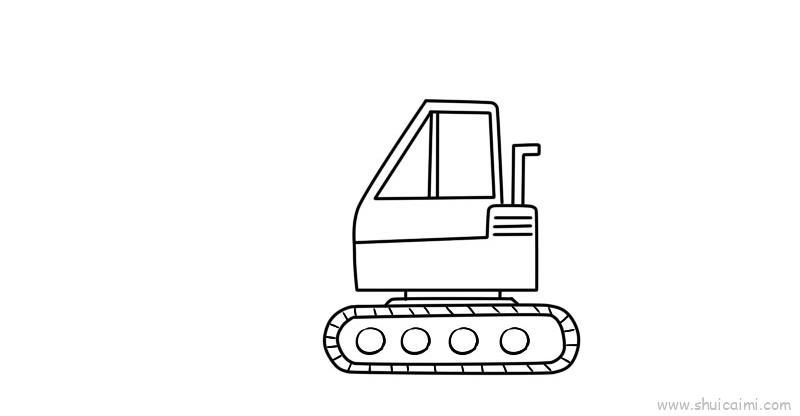 挖机儿童画怎么画 挖机简笔画图片