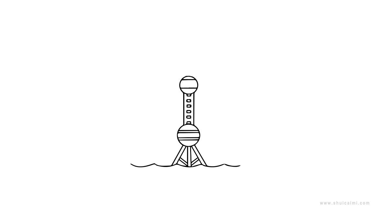 上海东方明珠简笔画怎么画 上海东方明珠简笔画好看