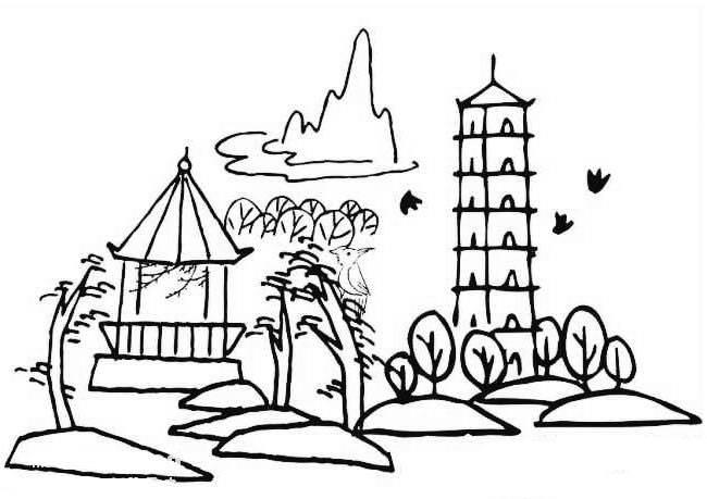 宝塔简笔画 膳食宝塔简笔画