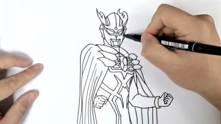 暗黑赛罗原版简笔画 暗黑赛罗画画
