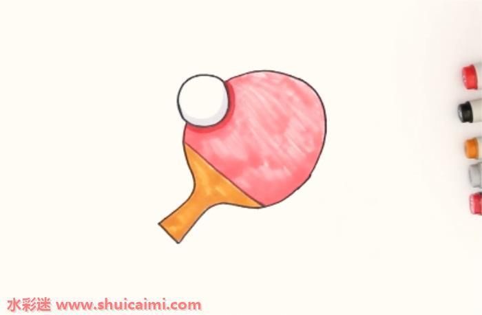 兵乓球怎么画 兵乓球简笔画图片带颜色