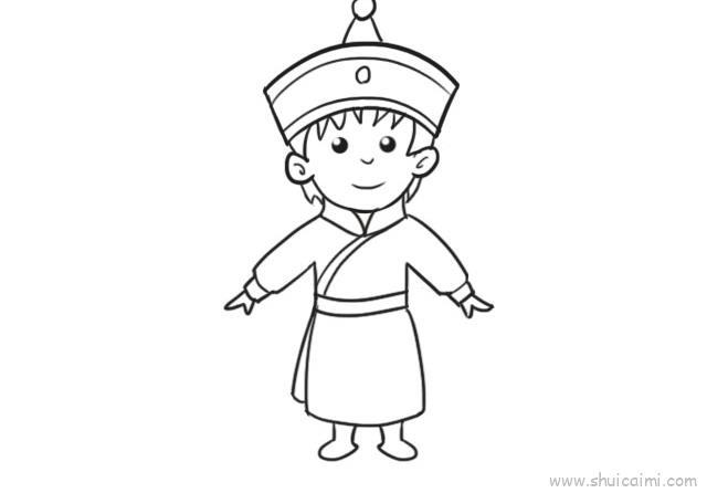 蒙古族服饰男儿童画怎么画 蒙古族服饰男简笔画简单又好看