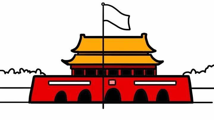 北京天安门简笔画 天安城门图片简笔画涂色