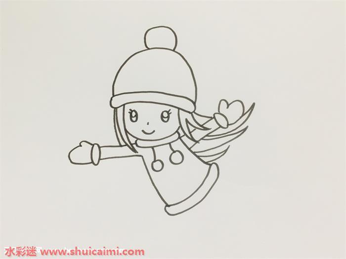 小女孩滑冰怎么画 小女孩滑冰简笔画画法