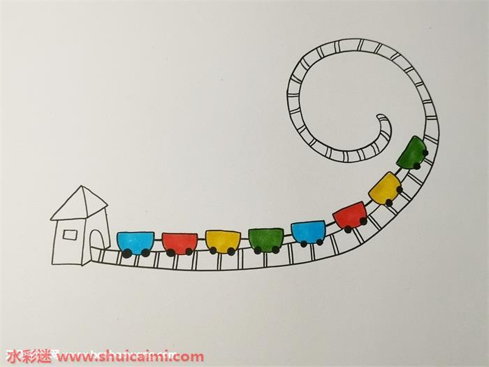 过山车怎么画 过山车简笔画简单又漂亮彩色