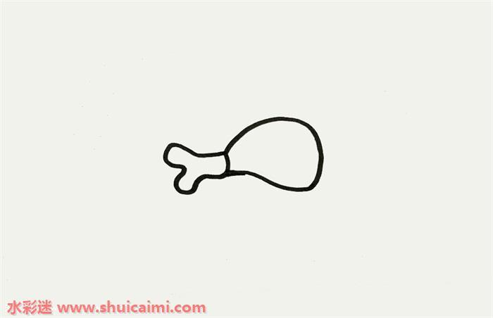 鸡腿怎么画 鸡腿简笔画步骤图
