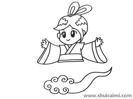 嫦娥奔月儿童简笔画
