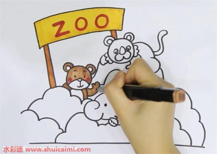 动物园怎么画 动物园简笔画简单又漂亮彩色