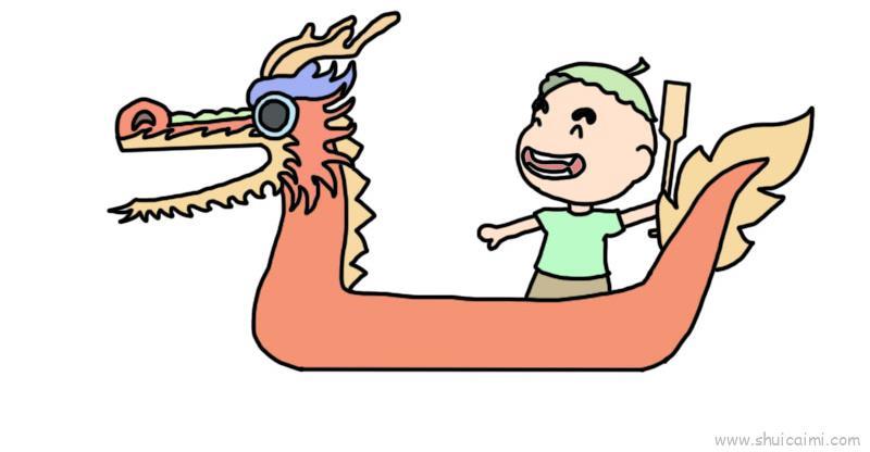 龙舟儿童画怎么画 龙舟简笔画图片