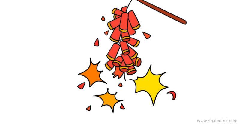 元旦鞭炮儿童画怎么画 元旦鞭炮简笔画简单又好看