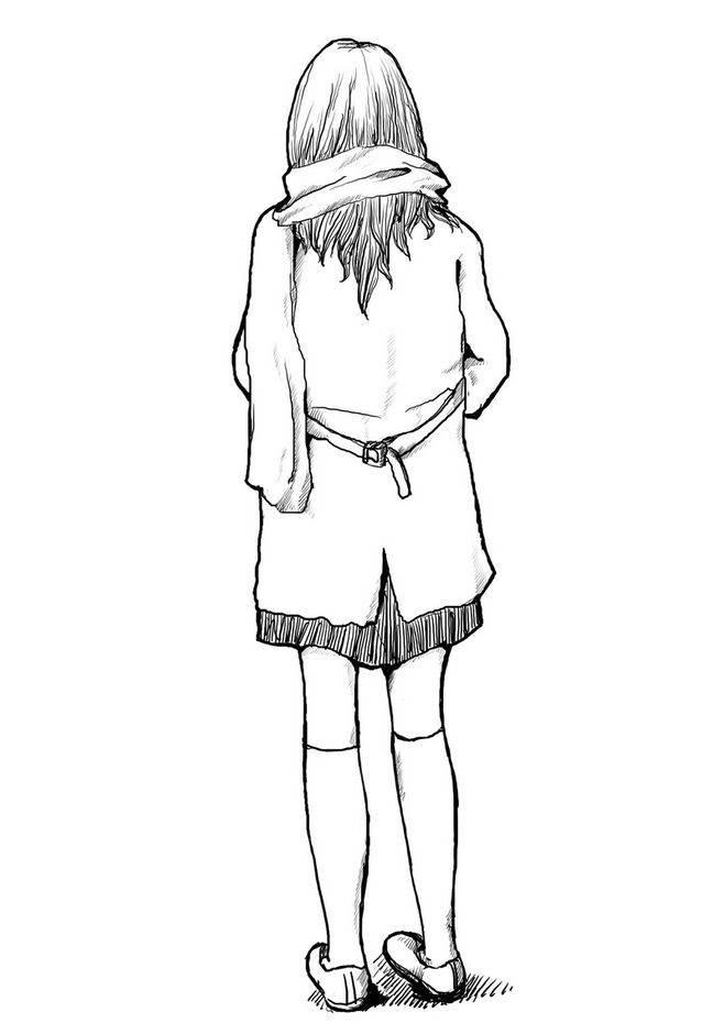 女孩背影简笔画 校园女孩背影简笔画