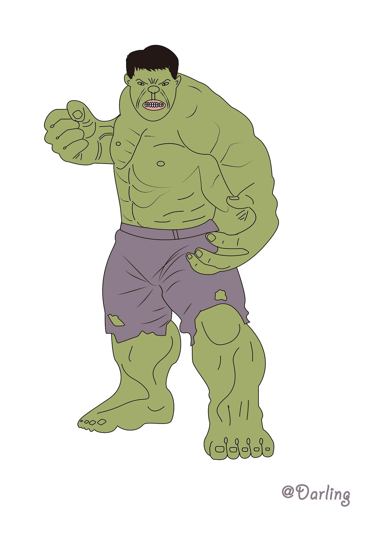 绿巨人简笔画 绿巨人简笔画图片