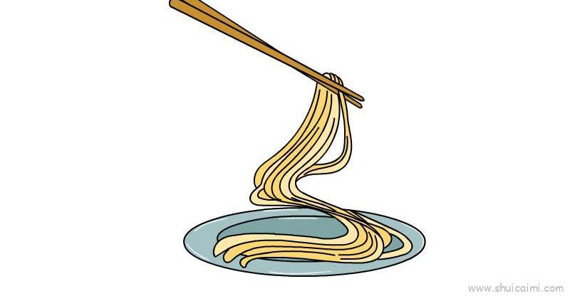 面条儿童画怎么画 面条简笔画步骤