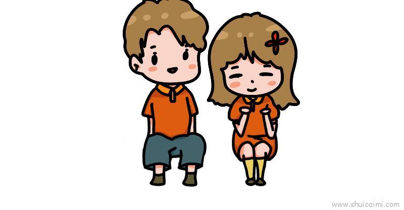 情侣儿童画怎么画 情侣简笔画画法