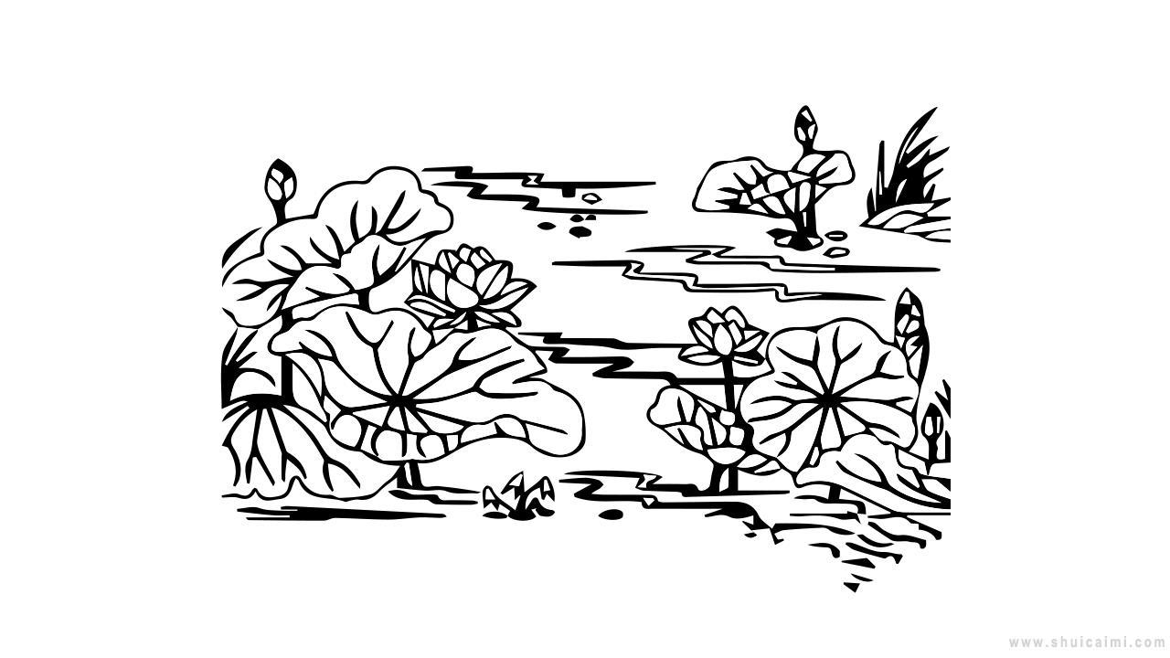 荷花池简笔画怎么画 荷花池简笔画好看