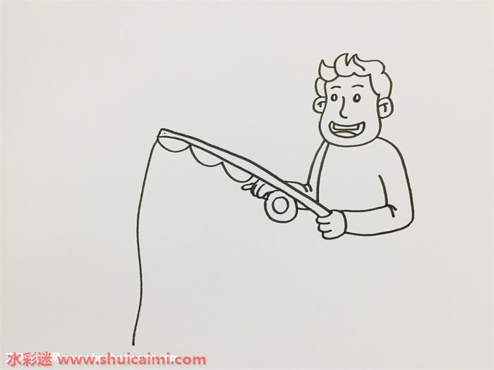 渔夫钓鱼怎么画 渔夫钓鱼简笔画图片彩色