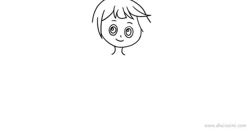 女孩长发儿童画怎么画 女孩长发简笔画简单