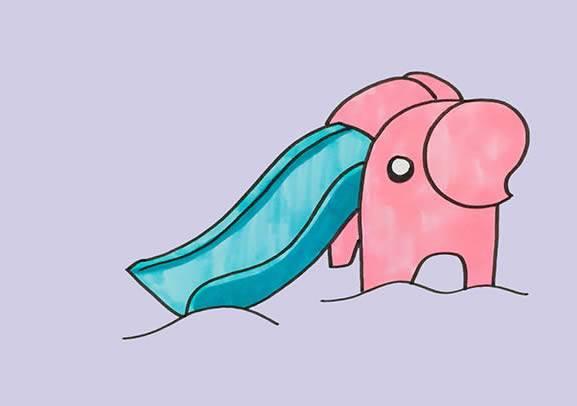 滑滑梯简笔画 滑滑梯简笔画儿童彩色