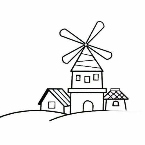 风车简笔画 风车简笔画带颜色