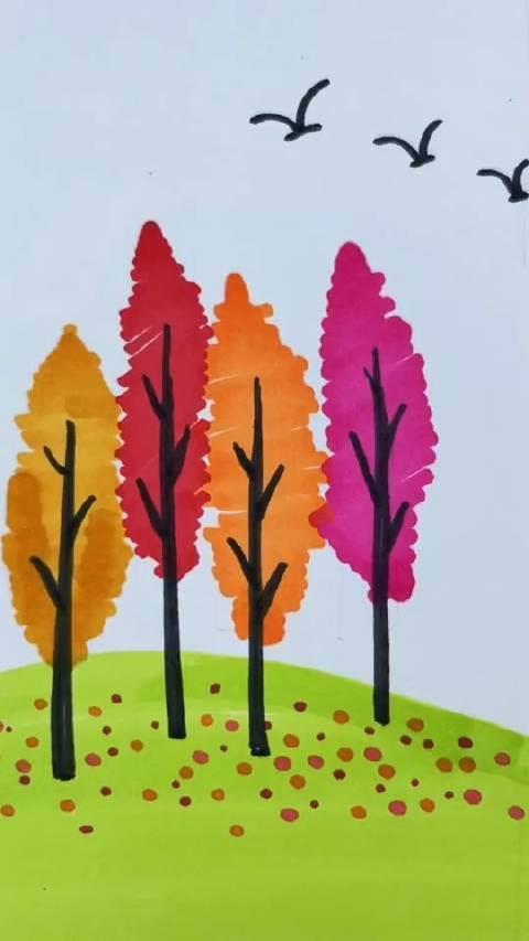 秋天的简笔画 秋天的简笔画幼儿园