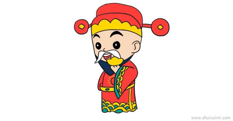 财神爷儿童画怎么画 财神爷简笔画顺序