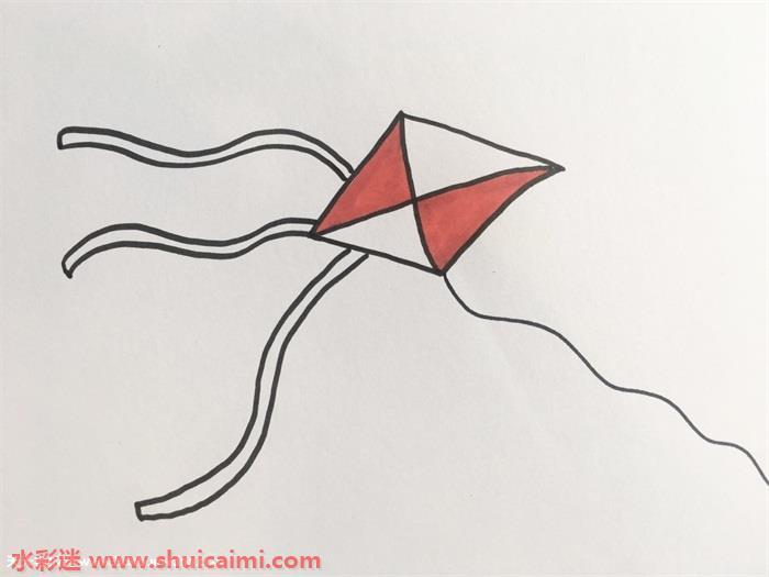 风筝怎么画 风筝简笔画简单好看带颜色