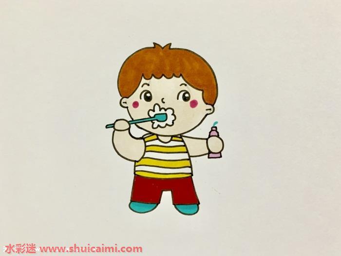 儿童刷牙怎么画 儿童刷牙简笔画步骤图