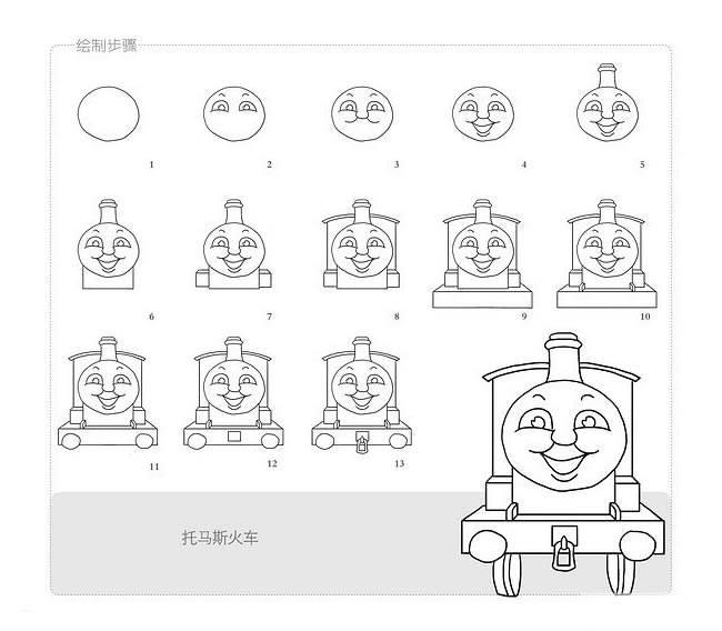 托马斯简笔画 托马斯火车简笔画