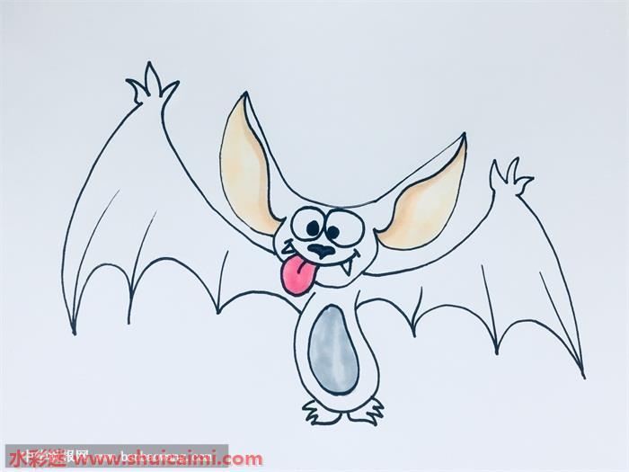蝙蝠怎么画 蝙蝠简笔画图片大全带颜色