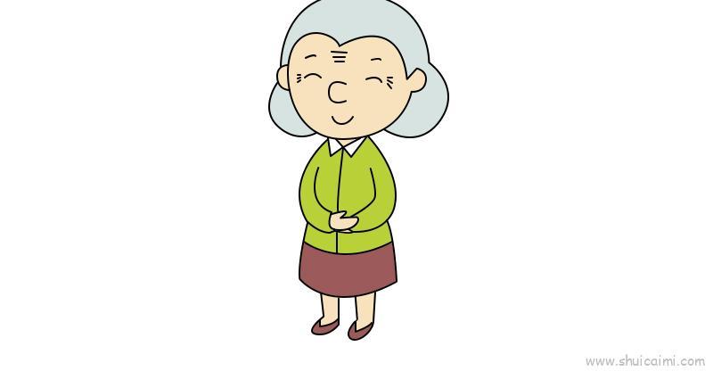 奶奶儿童画怎么画 奶奶简笔画图片