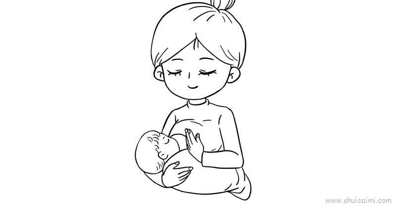 哺乳妈妈儿童画怎么画 哺乳妈妈简笔画图片大全