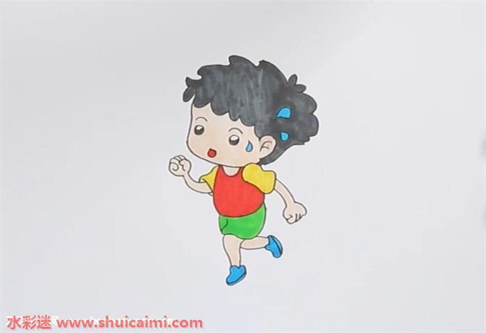 跑步怎么画 跑步简笔画图片带颜色