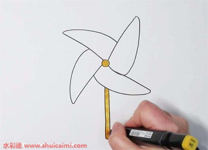 风车怎么画 风车简笔画简单又漂亮彩色